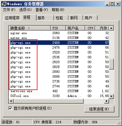 C(j)󎟣Nginx棩УO(sh)PHPľaphp-cgi.exeM(jn)̂(sh)